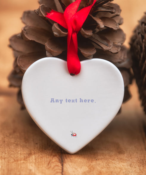 Any Text Ceramic Heart